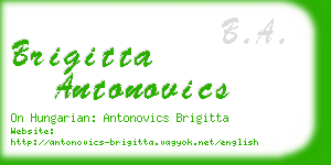 brigitta antonovics business card